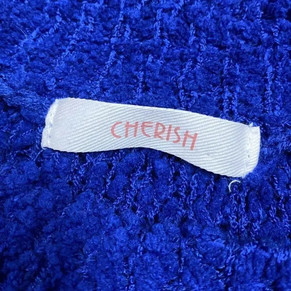 Cherish Royal Blue Short Sleeve Tunic Sweater Size Medium